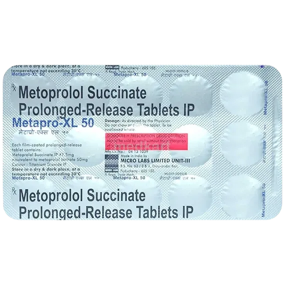 metapro xl 50mg tablet 15's